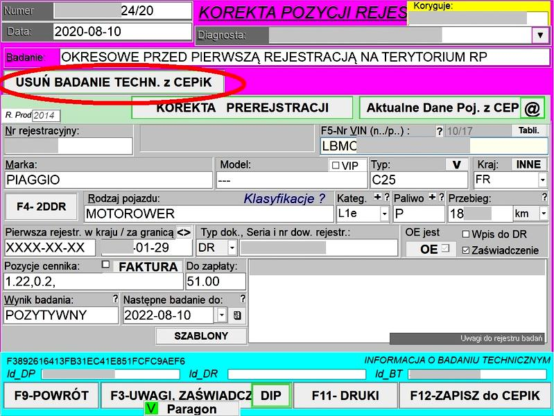 Zgłaszanie błędów w pojazdach
